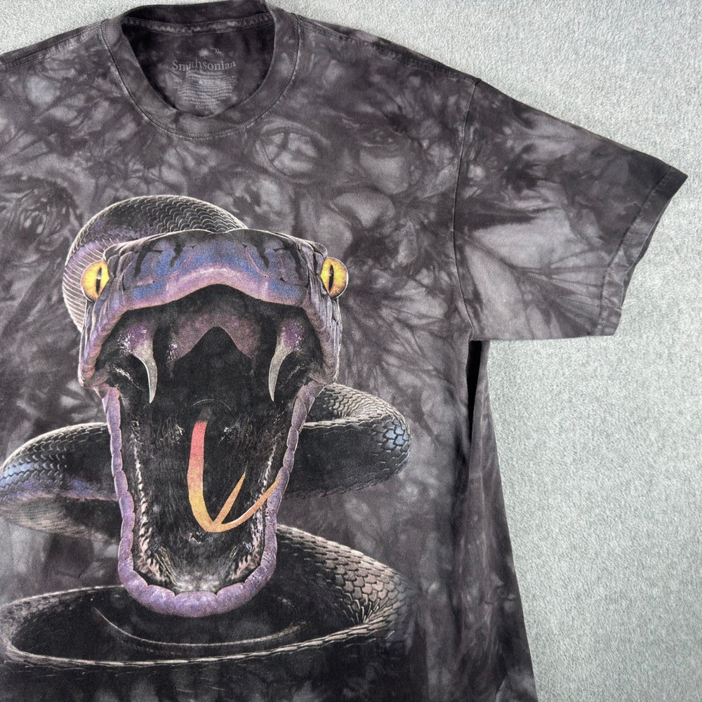 Smithsonian Black Mamba T Shirt XL Snake Strike Tie Dye